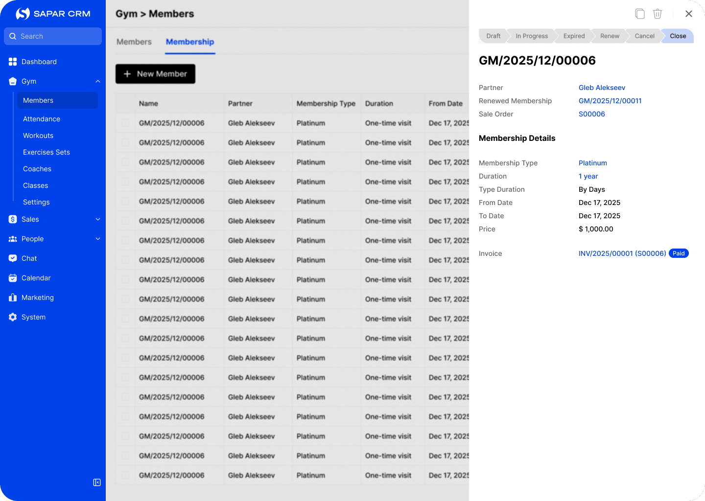 Gym Members Management